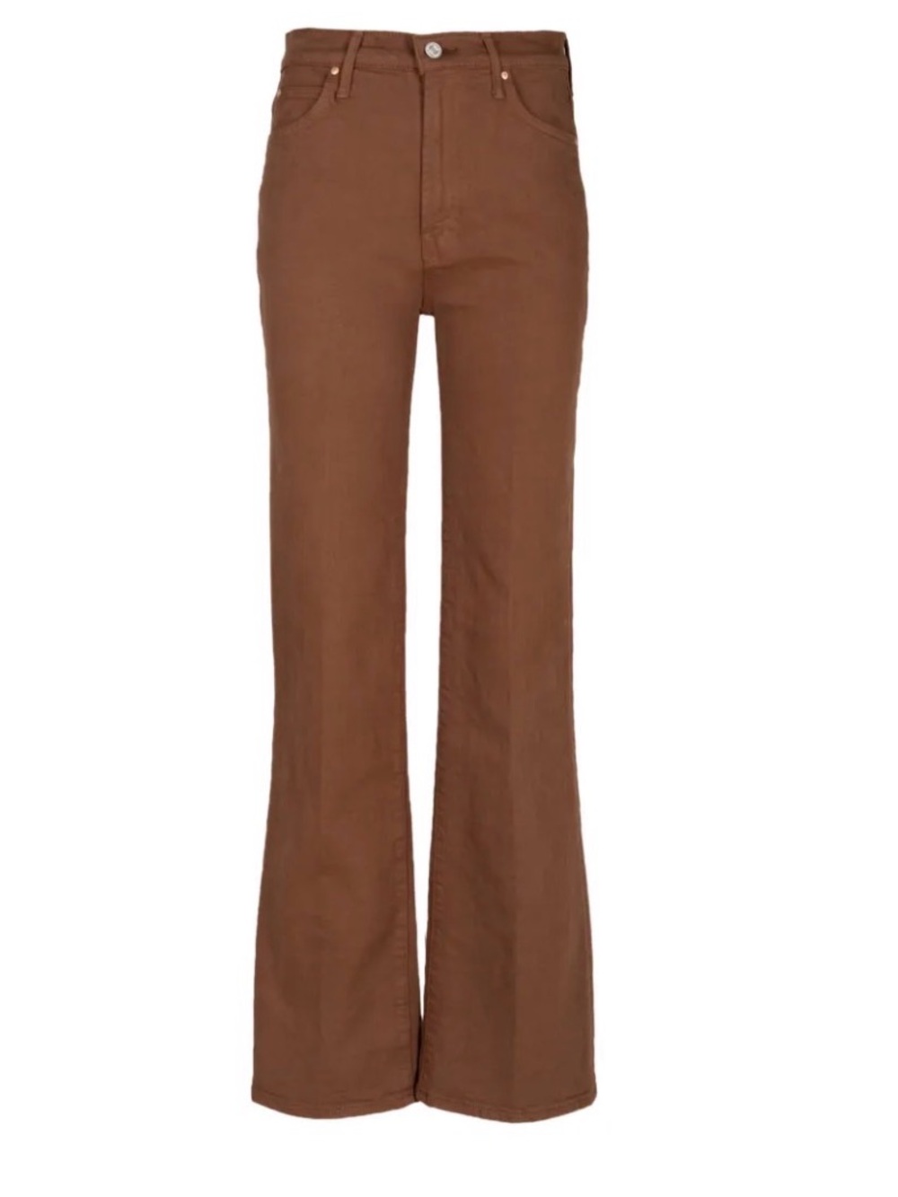 MOTHER the kick it high rise flare jeans in bison color